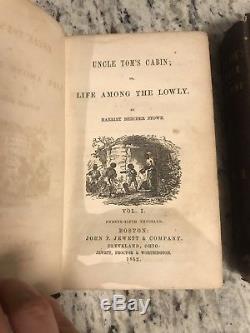 1852 Rare Antique Books Uncle Tom's Cabin First Edition, Early Print