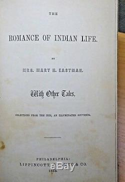 1853 Indian Life AMERICAN TRAVEL BOOK Colour Illustrated! Antique Book USA RARE