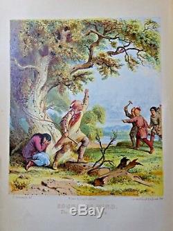 1853 Indian Life AMERICAN TRAVEL BOOK Colour Illustrated! Antique Book USA RARE