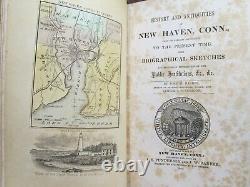 1856 Barber HISTORY AND ANTIQUITIES OF NEW HAVEN, CONN. Rare Book MAP & 5 PLATES