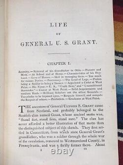 1868 Antique Rare Civil War Book Life Of Ulysses S Grant First Edition