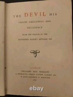 1871 Antique Book The Devil His Origin Rare London Satan History