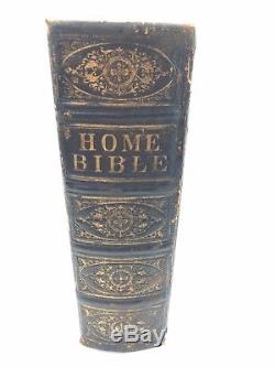 1872 Home Bible Martin English Rare Leather LARGE 300 ART Rare Antique