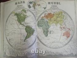 1875 Antique Spanish Book Geografia Universal Malte-brun Vol. 1 Very Rare