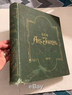 1875 antique huge book THE ART JOURNAL history STEEL ENGRAVINGS rare literature