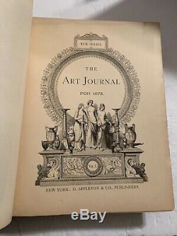 1875 antique huge book THE ART JOURNAL history STEEL ENGRAVINGS rare literature