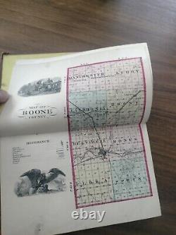 1877 Past And Present Of Boone County Illinois Illustrated Rare Antique HF Kett