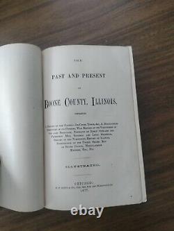 1877 Past And Present Of Boone County Illinois Illustrated Rare Antique HF Kett