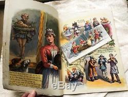 1881 AROUND THE WORLD SANTA CLAUS MCLOUGHLIN BROS Antique Children's Book RARE