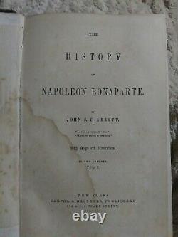 1883 Two Vol RARE Books HISTORY of NAPOLEON BONAPARTE Antique 1st Ed