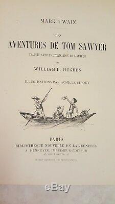 1884 FIRST EDITION of Tom Sawyer by Mark Twain in French Antique book RARE