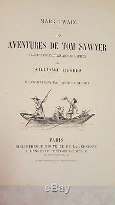 1884 FIRST EDITION of Tom Sawyer by Mark Twain in French Antique book VERY RARE