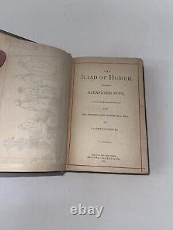 1884 RARE Homer's Iliad Hurst & Co Hardcover Antique Classic Greek Achilles