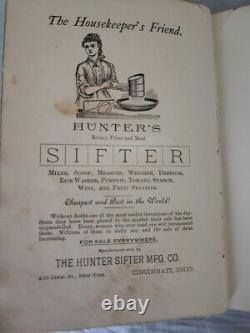 1884 Rare HUNTER SIFTER COOK BOOK cookbook COOKING Antique OLD Vintage Baking