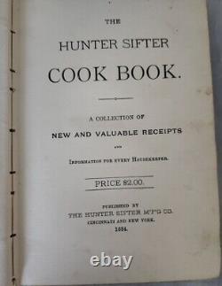 1884 Rare HUNTER SIFTER COOK BOOK cookbook COOKING Antique OLD Vintage Baking