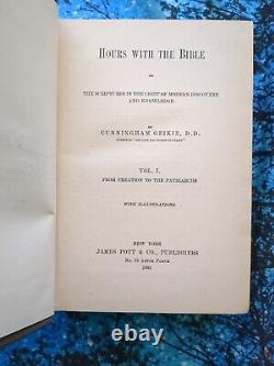 1885 Hours with the Bible, 6 Vol, Ex-Personal Library, Rare Antique Book Lot