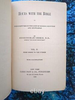 1885 Hours with the Bible, 6 Vol, Ex-Personal Library, Rare Antique Book Lot