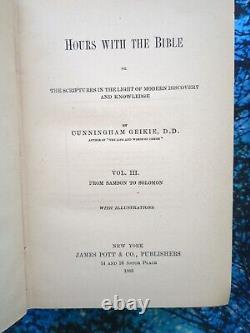 1885 Hours with the Bible, 6 Vol, Ex-Personal Library, Rare Antique Book Lot