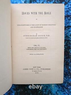 1885 Hours with the Bible, 6 Vol, Ex-Personal Library, Rare Antique Book Lot