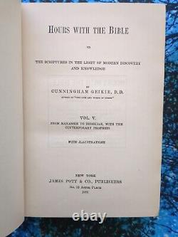 1885 Hours with the Bible, 6 Vol, Ex-Personal Library, Rare Antique Book Lot