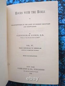 1885 Hours with the Bible, 6 Vol, Ex-Personal Library, Rare Antique Book Lot