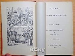 1888 Alice in Wonderland LEWIS CARROLL Victorian ILLUSTRATED Antique Book RARE