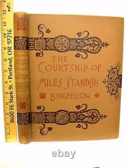 1888 COURTSHIP MILES Longfellow VICTORIAN Fine Binding RARE Antique Book POEMS