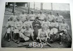 1889 Baseball Boston New York Chicago Baltimore Antique Illustrated Sports Rare