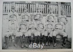 1889 Baseball Boston New York Chicago Baltimore Antique Illustrated Sports Rare