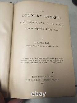 1890 Hardback Antique Book The Country Banker George Rae Nice Rare Early Print