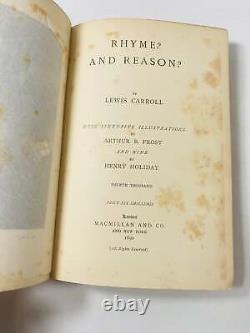 1890 RARE Lewis Carroll Rhyme and Reason antique book FIRST Edition author of Al