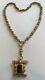 1890's Rare Antique Victorian Sold 12k Tri Gold Book Chain Pendant Necklace