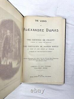 1890s Dickens Dumas Antique Book Collection, Peter Fenelon Collier 8 Volume Set