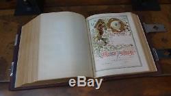1892 Antique Family Holy Bible Huge GOLD Leather KJV VTG Illustrated RARE ART