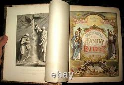 1892 VICTORIAN Family HOLY BIBLE Gustave Dore ANTIQUE Fine Binding UNMARKED Rare