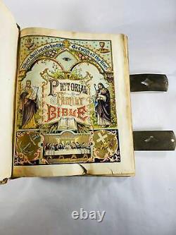 1895 Antique RARE Holy Bible post Civil War. Vintage book published by The South