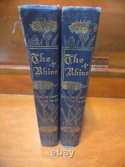 1898, THE RHINE, Fine Bindings, ANTIQUE BOOK SET Rare HC/DJ Germany GIFT