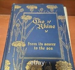 1898, THE RHINE, Fine Bindings, ANTIQUE BOOK SET Rare HC/DJ Germany GIFT