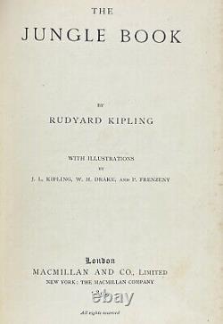 1899 edition THE JUNGLE BOOK SET Antique RARE Mowgli FIRST & 2 Rudyard KIPLING