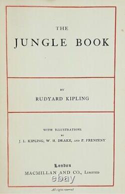 1901 uk edition THE FIRST JUNGLE BOOK Antique RARE Rudyard KIPLING Disney MOWGLI
