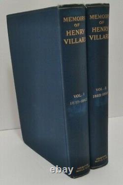 1904MEMOIRS of HENRY VILLARD2 Vol Book SetOld Blue Antique LotRAREMAPS