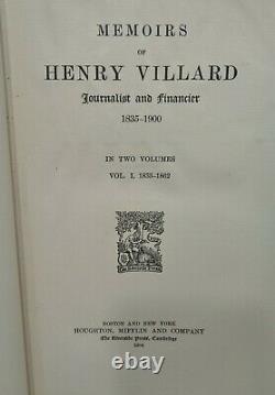 1904MEMOIRS of HENRY VILLARD2 Vol Book SetOld Blue Antique LotRAREMAPS