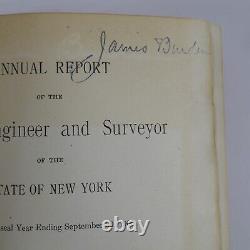 1905 New York Report of State Engineer. Owner James Burden NYC Rare Antique Book