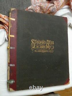 1907 Standard Atlas of St. Joseph County, Michigan with Plat Book HB Ogle 1st RARE