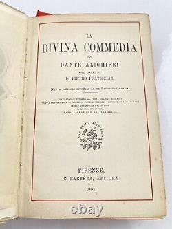 1907 la divina comedia dante alighieri HC GORGEOUS in Italian RARE antique book