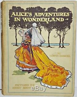 1908 ALICE IN WONDERLAND Antique RARE uk FIRST EDITION Childrens HARRY ROUNTREE