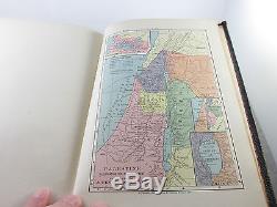 1908 THE STUDENTS BIBLE COMMENTARY Colored Map Antique Old RARE Book ESTATE FIND