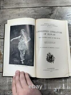 1909 Antique Ethnology Book Unwritten Literature of Hawaii Sacred Songs RARE