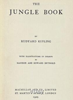 1909 THE FIRST JUNGLE BOOK Antique COLOR EDITION Rudyard KIPLING Disney DETMOLD