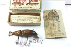 1925 Creek Chub WIGGLE FISH Glass Eyes Box with Book Insert and Order Sheet (RARE)